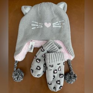 Spotted Zebra Hat & Glove set : Girls : Kitten